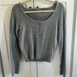 Grey soft scoop neck sweater